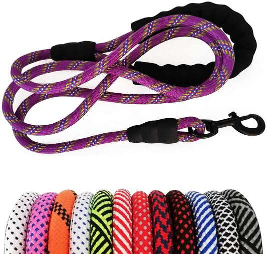 "Premium Nylon Dog Leash with Padded Handle - Durable and Stylish Leash for Large and Medium Dogs - Available in Multiple Lengths and Vibrant Colors!"